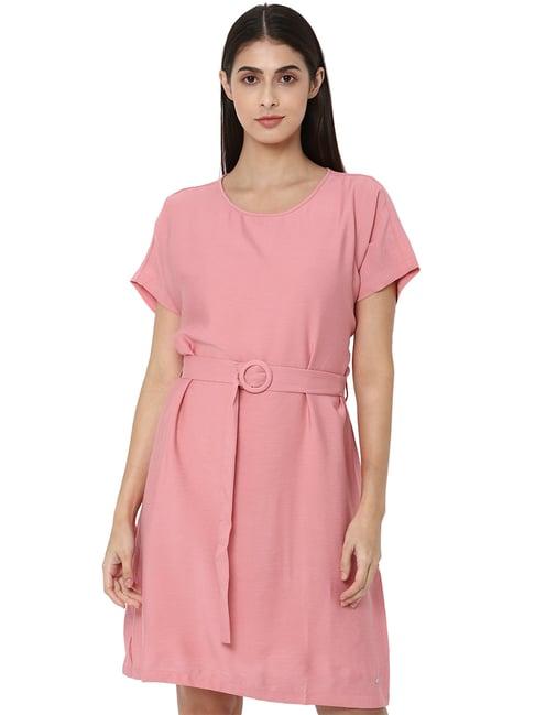 allen solly pink midi shift dress