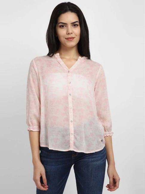 allen solly pink printed shirt