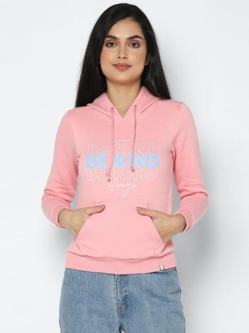 allen solly pink printed sweatshirt