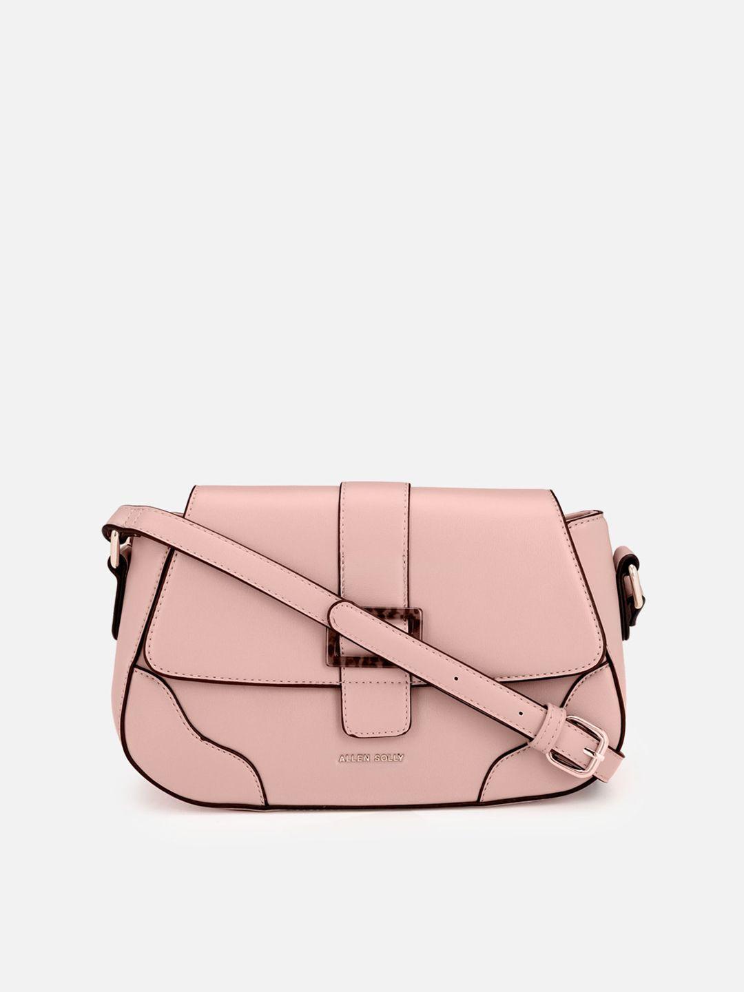 allen solly pink pu structured sling bag