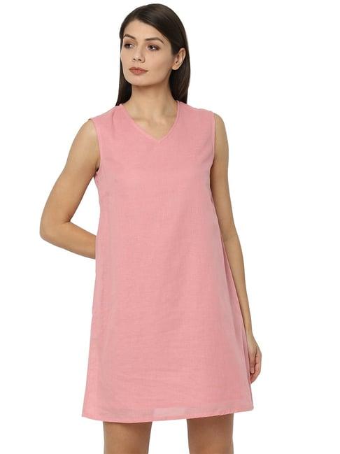 allen solly pink regular fit dress