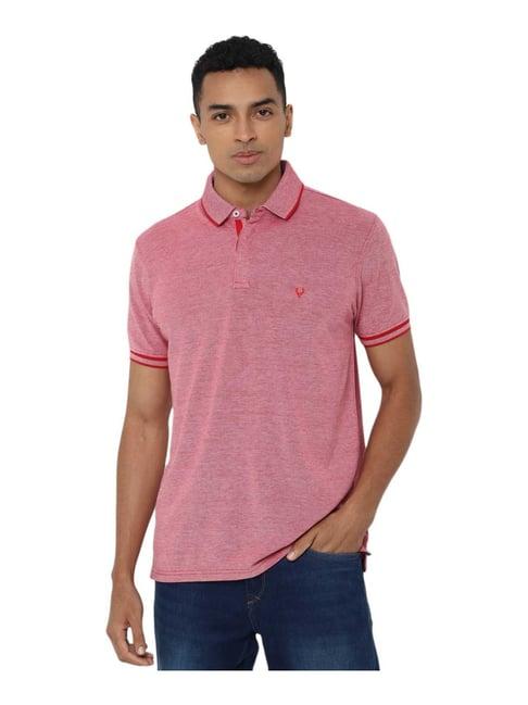 allen solly pink regular fit polo t-shirt