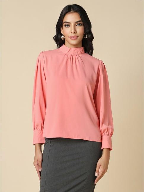 allen solly pink regular fit top