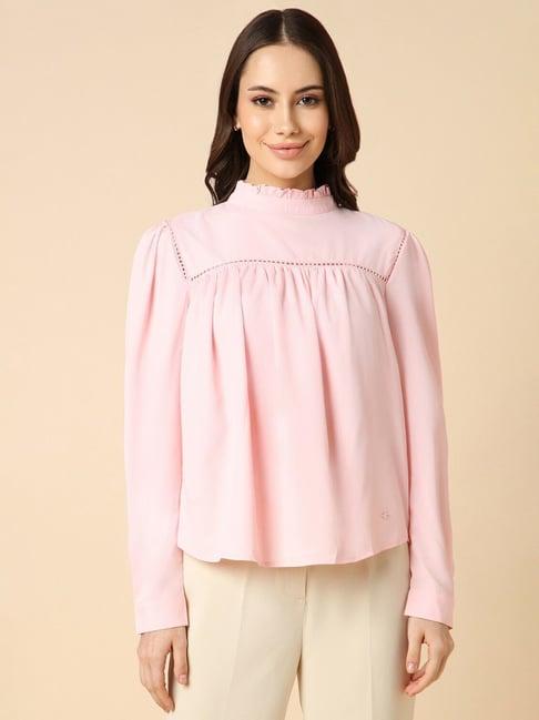 allen solly pink regular fit top