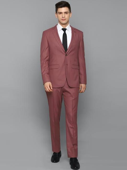 allen solly pink slim fit two piece suit