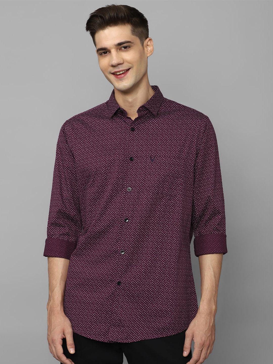 allen solly printed slim fit classic cotton casual shirt