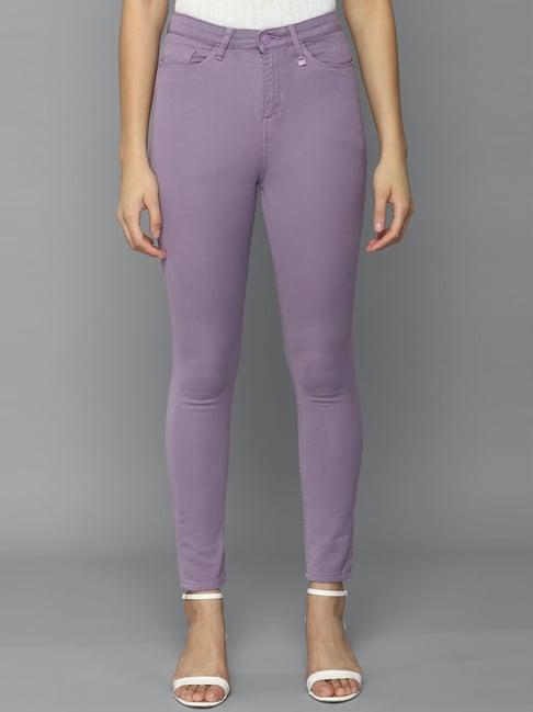 allen solly purple mid rise jeans