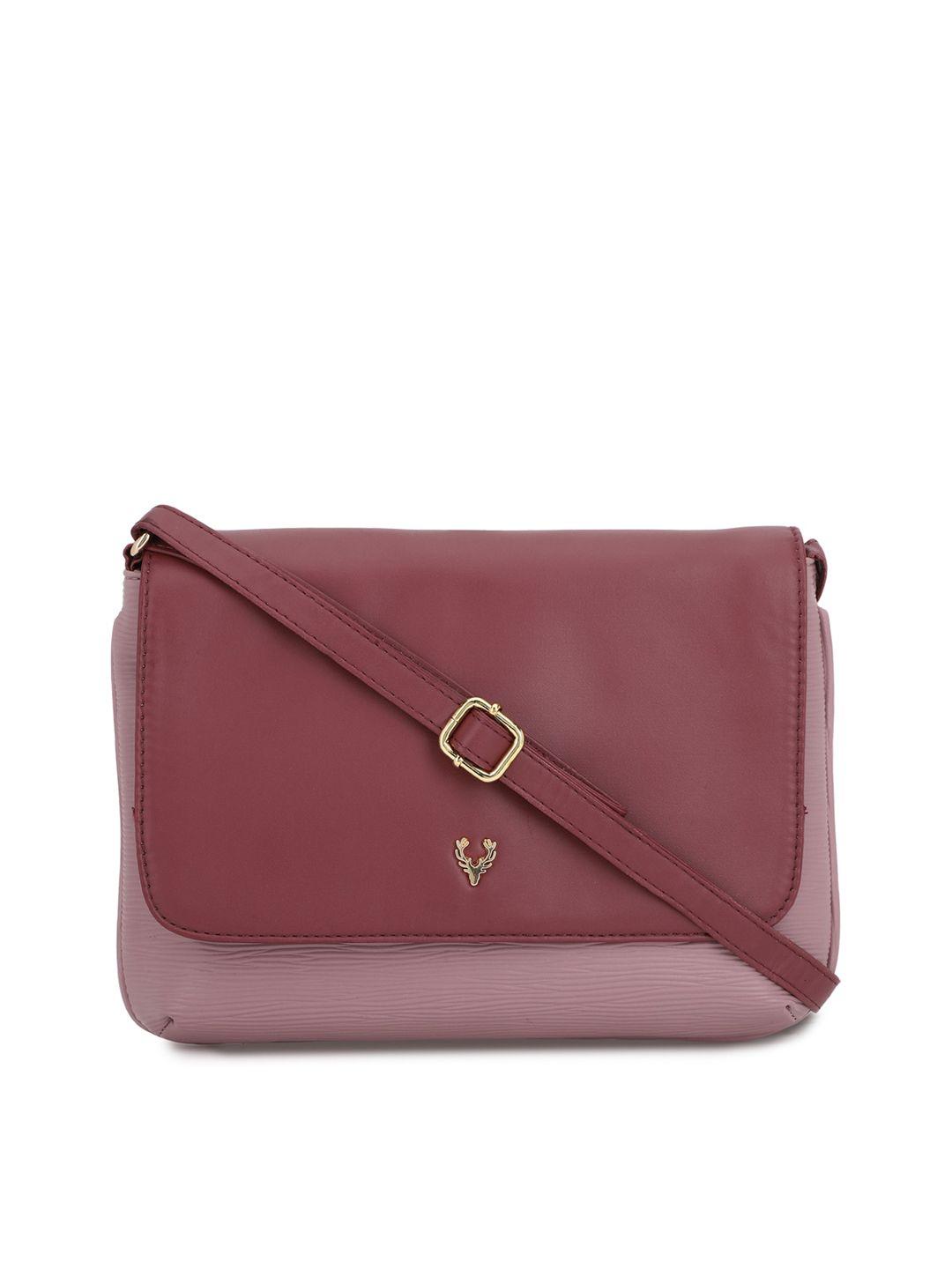 allen solly purple pu structured sling bag