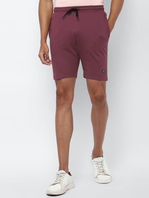 allen solly purple slim fit shorts