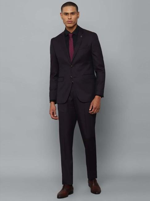 allen solly purple slim fit two piece suits
