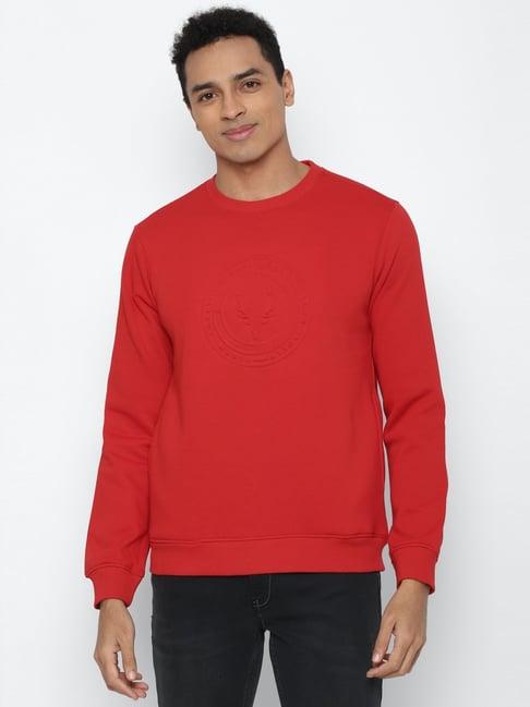 allen solly red cotton regular fit sweatshirt