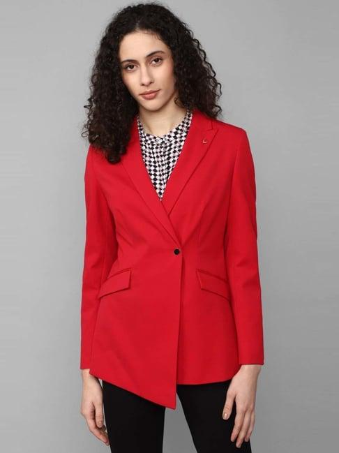 allen solly red regular fit blazer