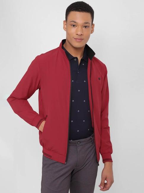 allen solly red regular fit jacket