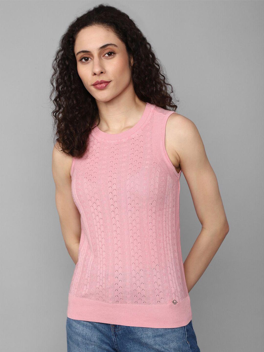 allen solly ribbed high neck fitted top
