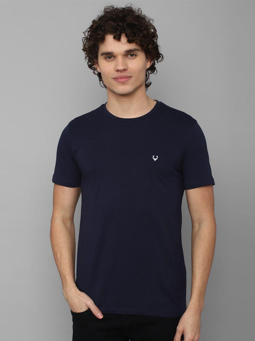 allen solly round neck slim fit pure cotton t-shirt