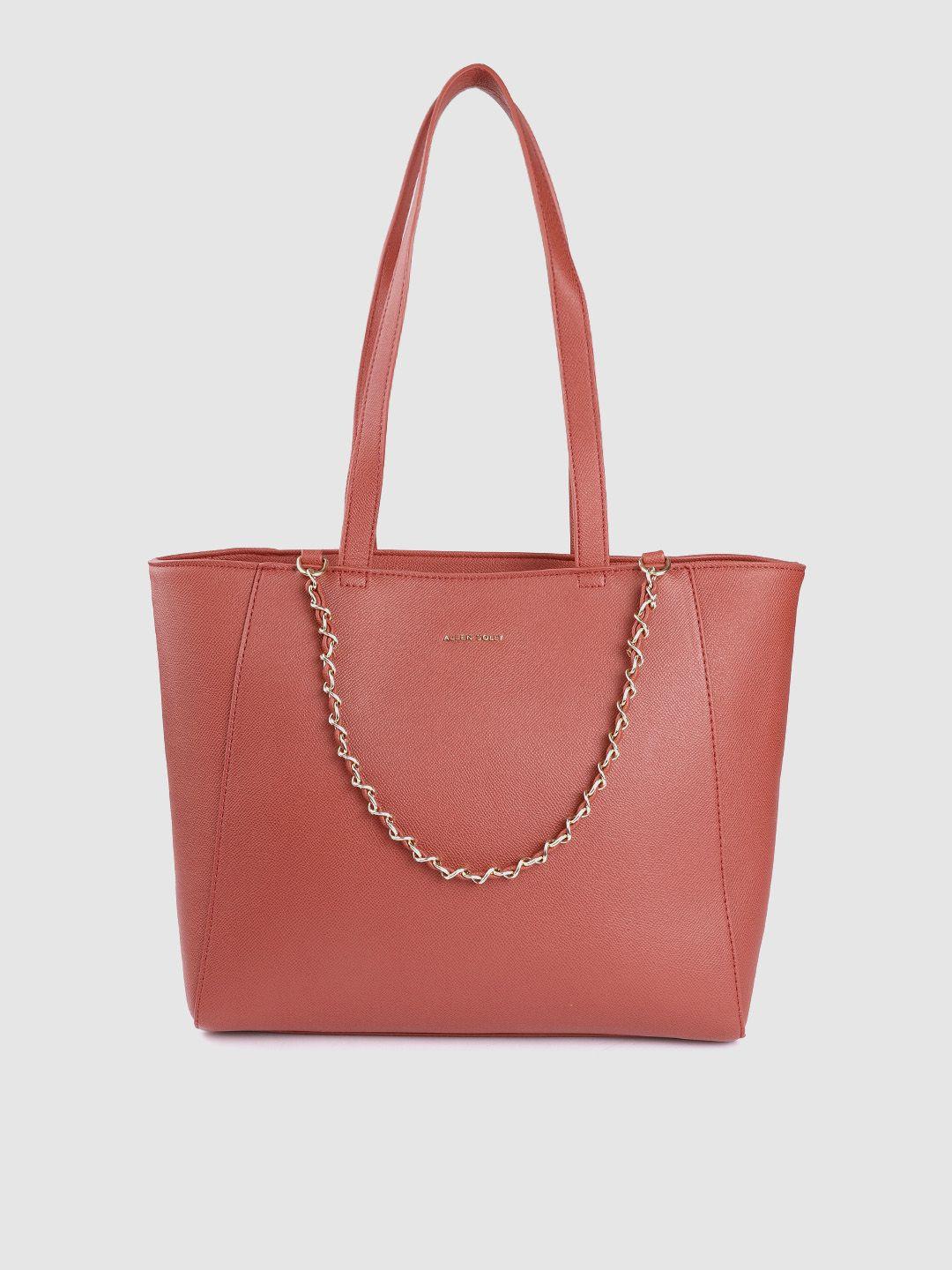 allen solly rust red solid shoulder bag