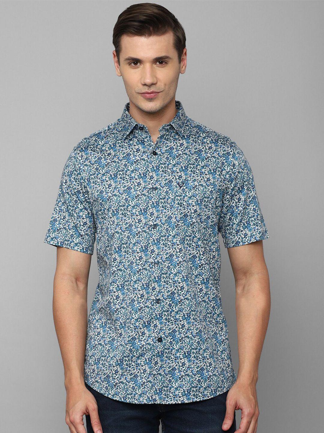 allen solly short sleeves slim fit floral printed casual shirt