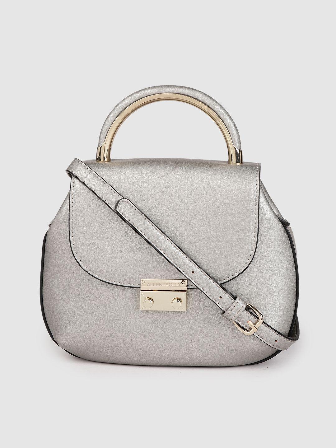 allen solly silver-toned solid satchel