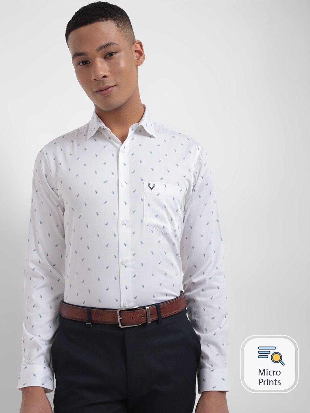 allen solly slim fit abstract printed pure cotton formal shirt