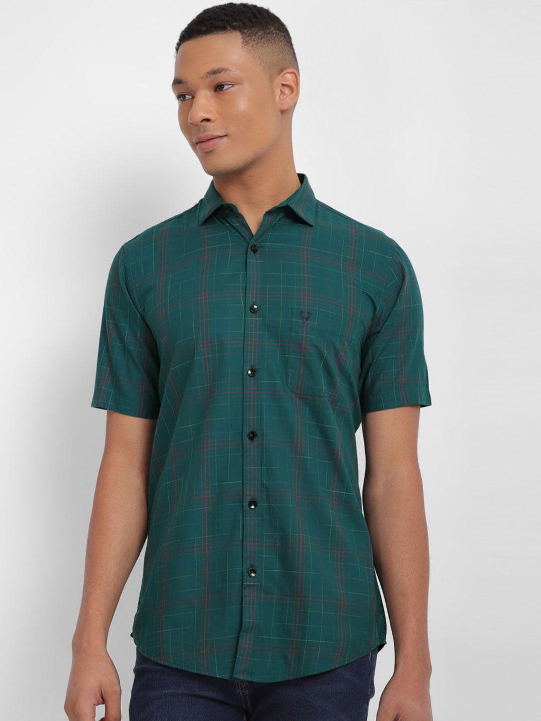 allen solly slim fit checked cotton casual shirt