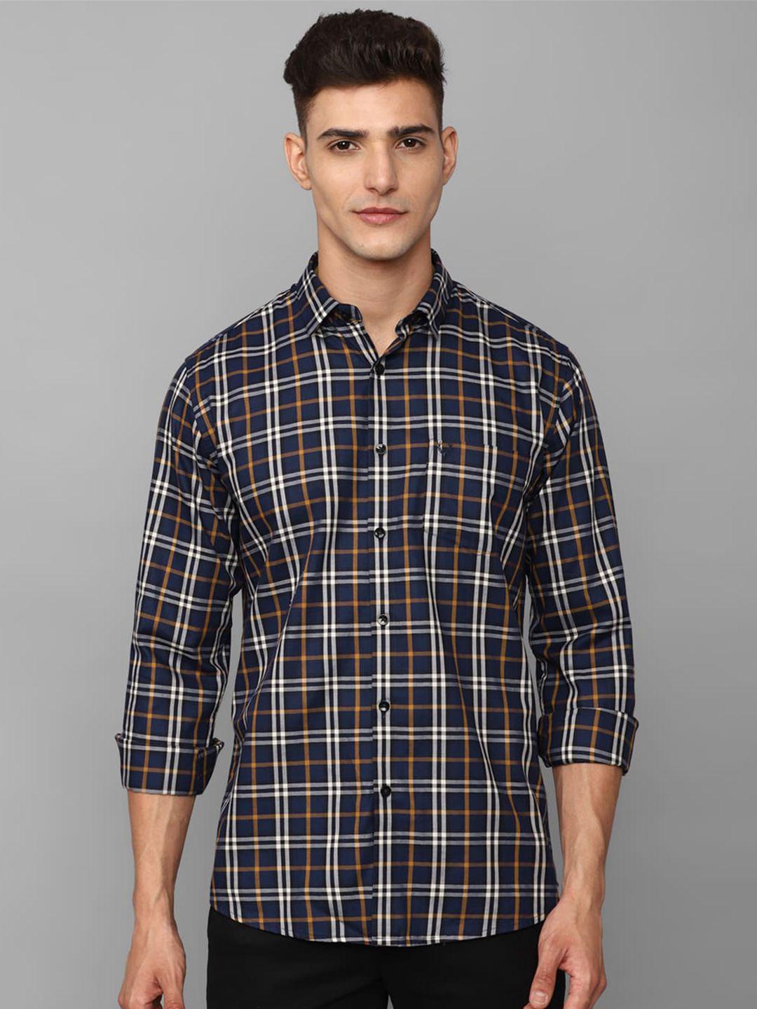 allen solly slim fit checked pure cotton casual shirt