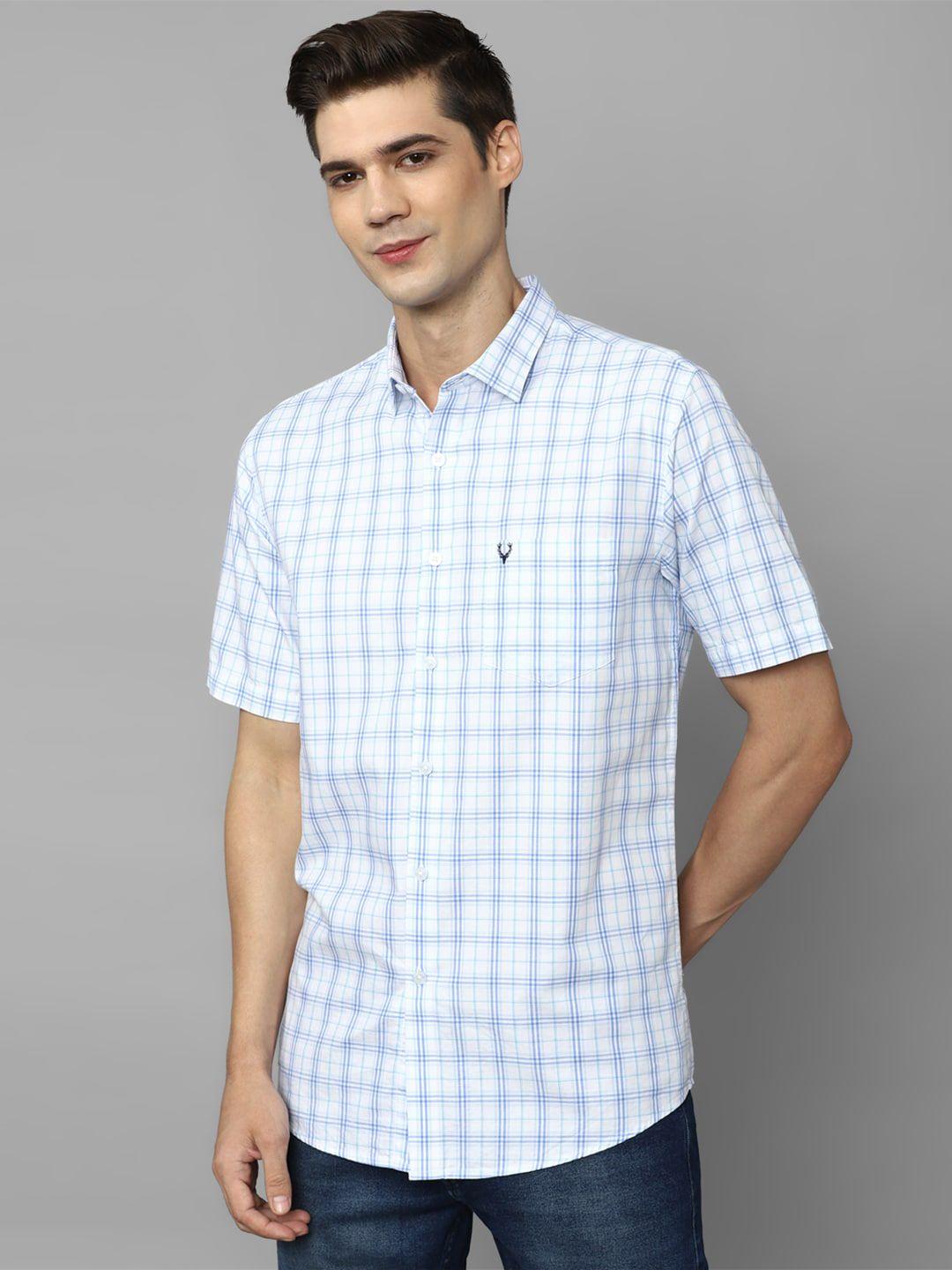 allen solly slim fit checked pure cotton casual shirt