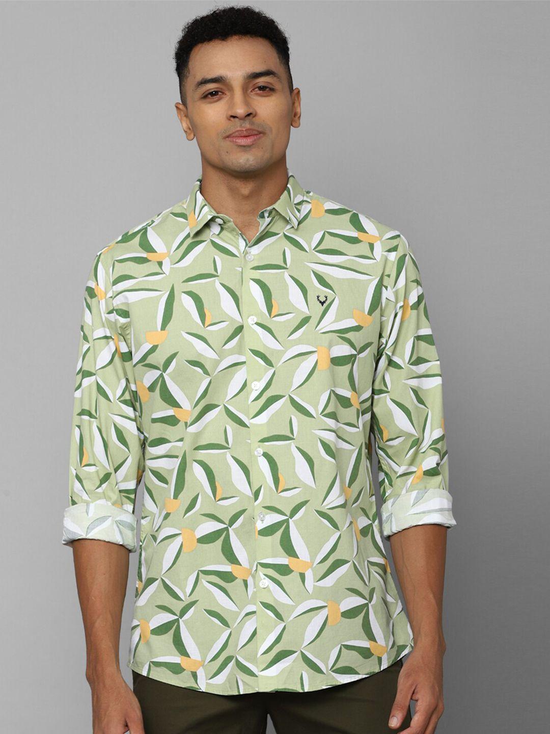 allen solly slim fit conversational printed opaque pure cotton casual shirt