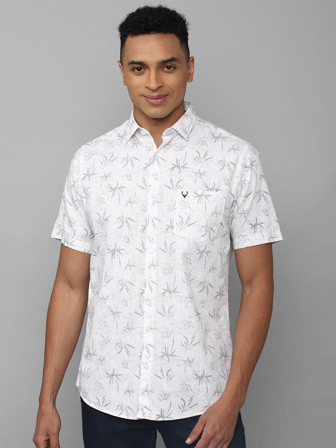 allen solly slim fit conversational printed pure cotton casual shirt