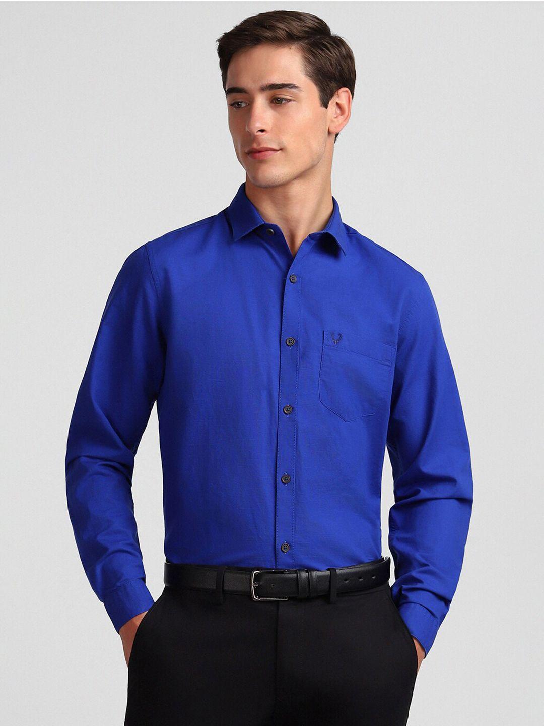 allen solly slim fit cotton linen formal shirt