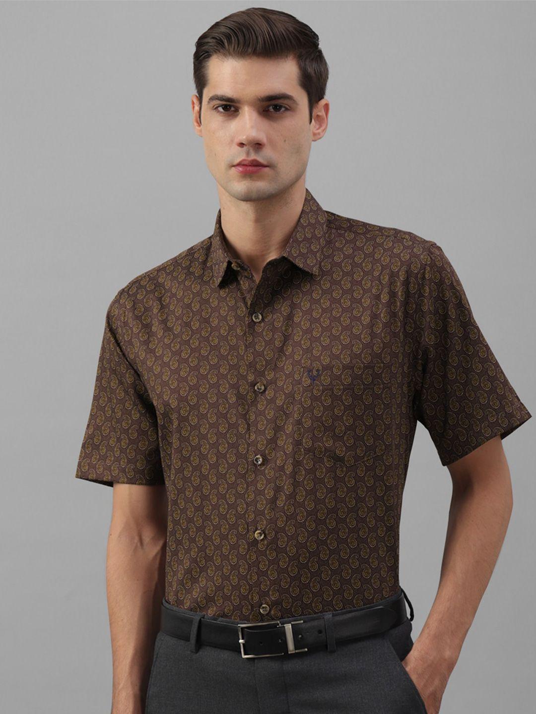 allen solly slim fit ethnic motifs printed pure cotton formal shirt