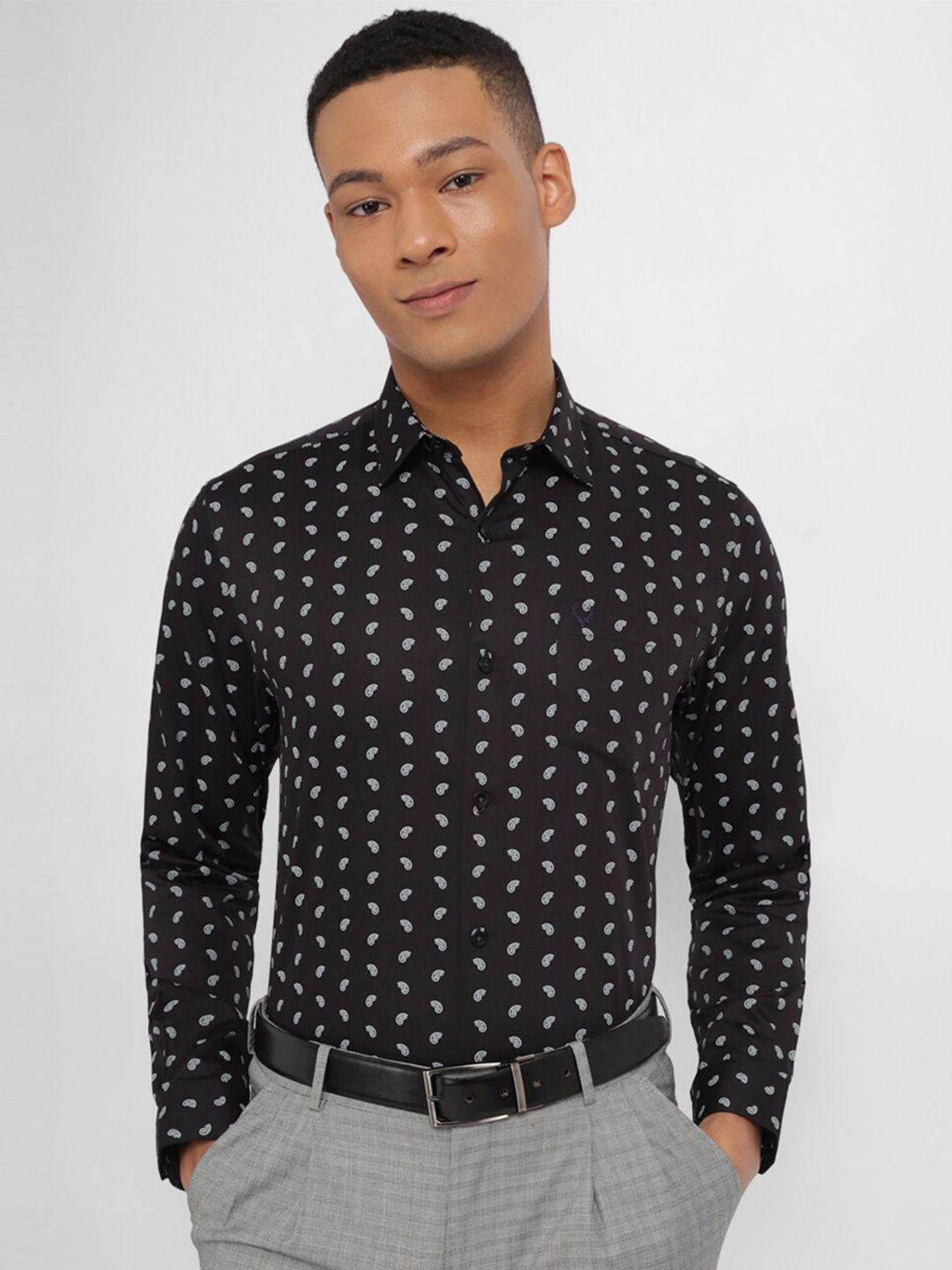 allen solly slim fit ethnic motifs printed pure cotton formal shirt