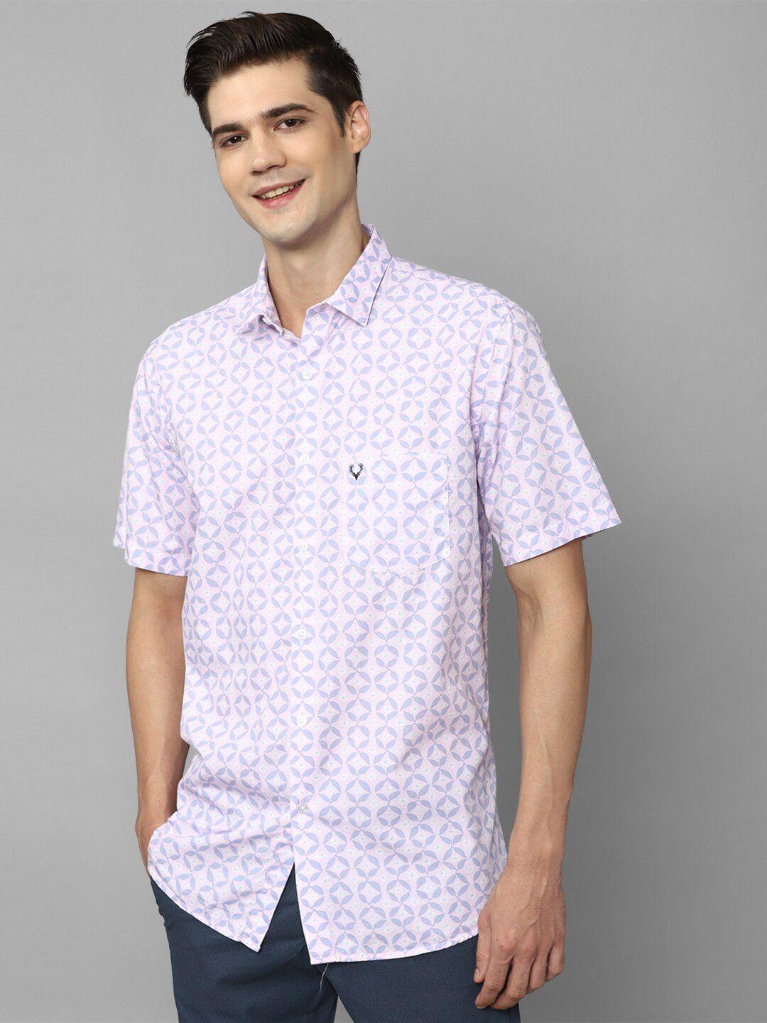 allen solly slim fit floral printed pure cotton casual shirt