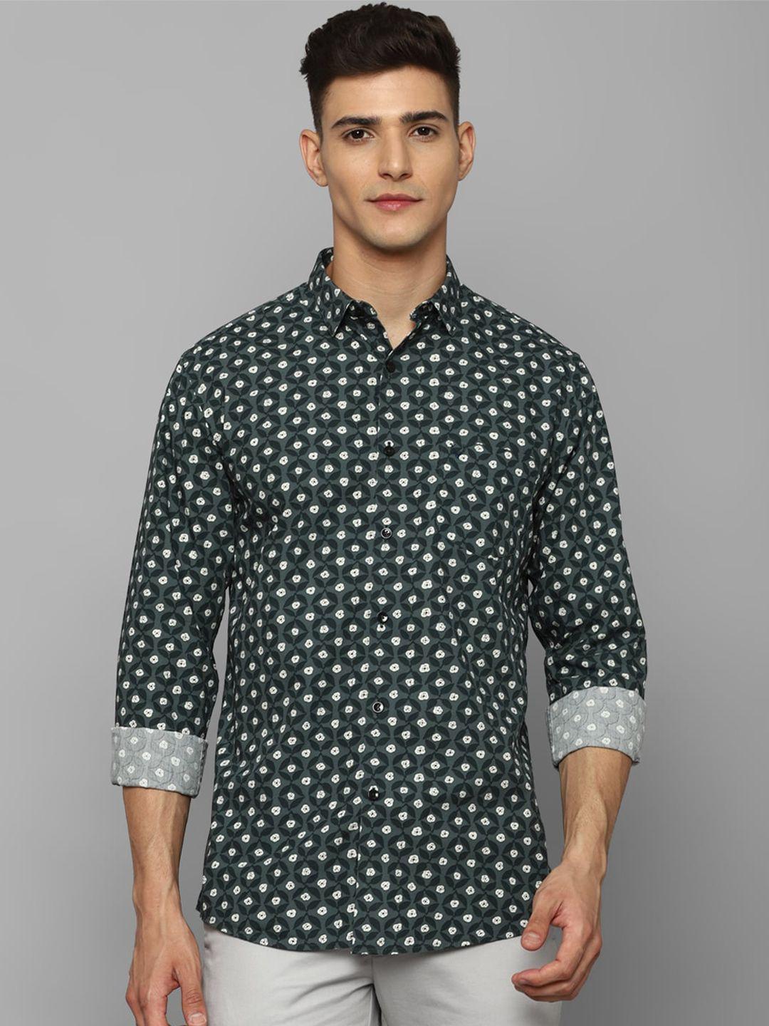 allen solly slim fit floral printed pure cotton casual shirt