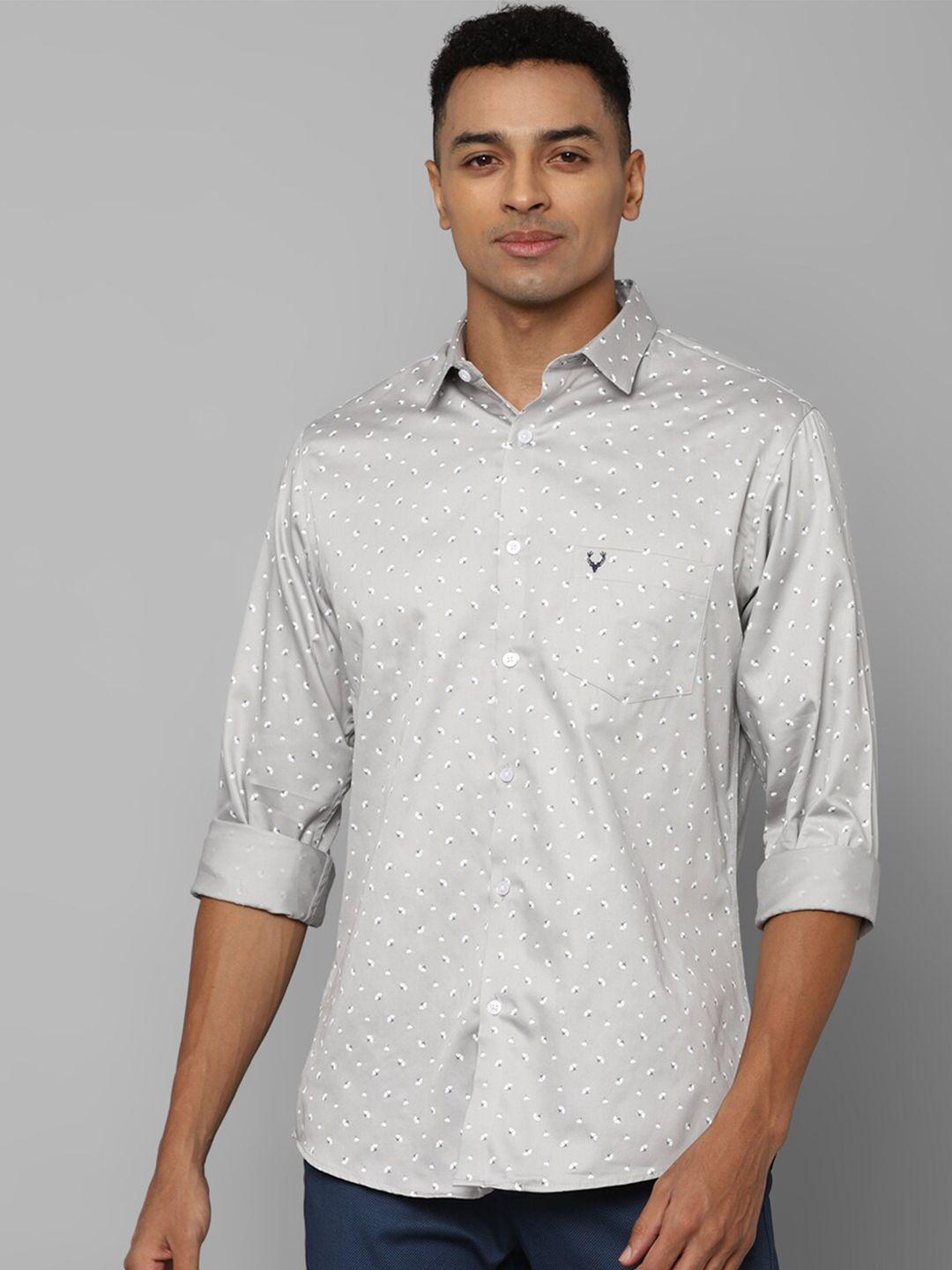 allen solly slim fit floral printed pure cotton casual shirt