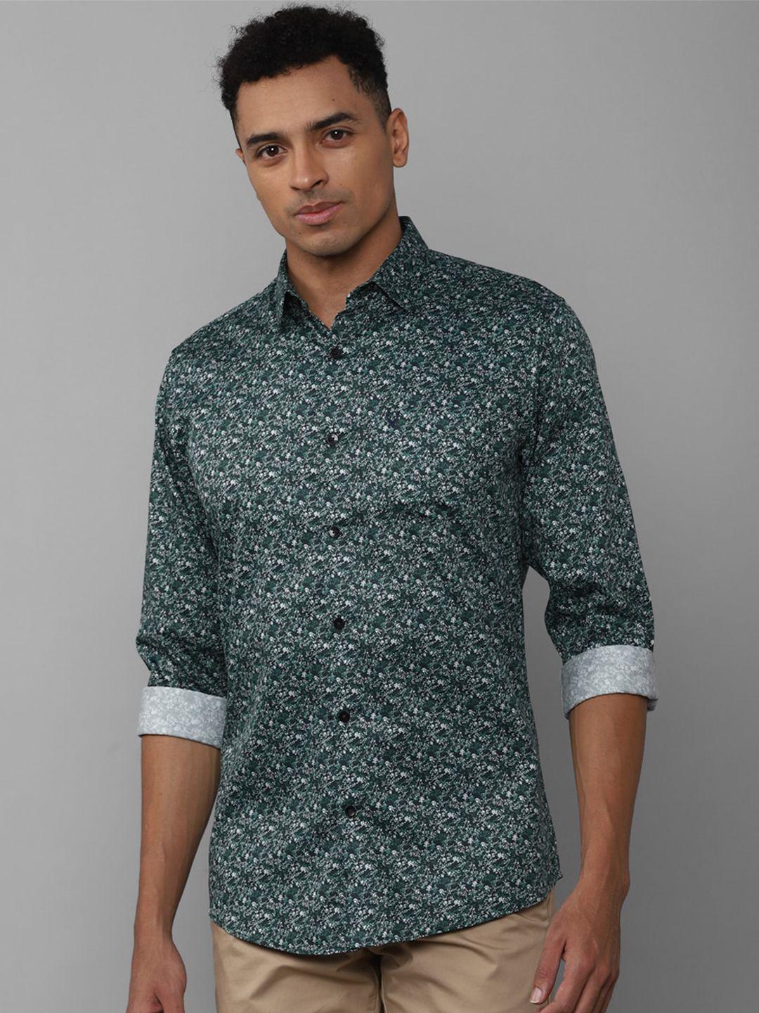 allen solly slim fit floral printed pure cotton casual shirt