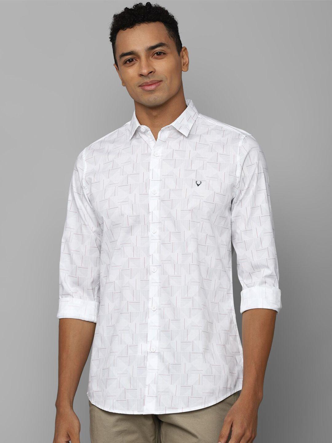 allen solly slim fit geometric printed casual shirt