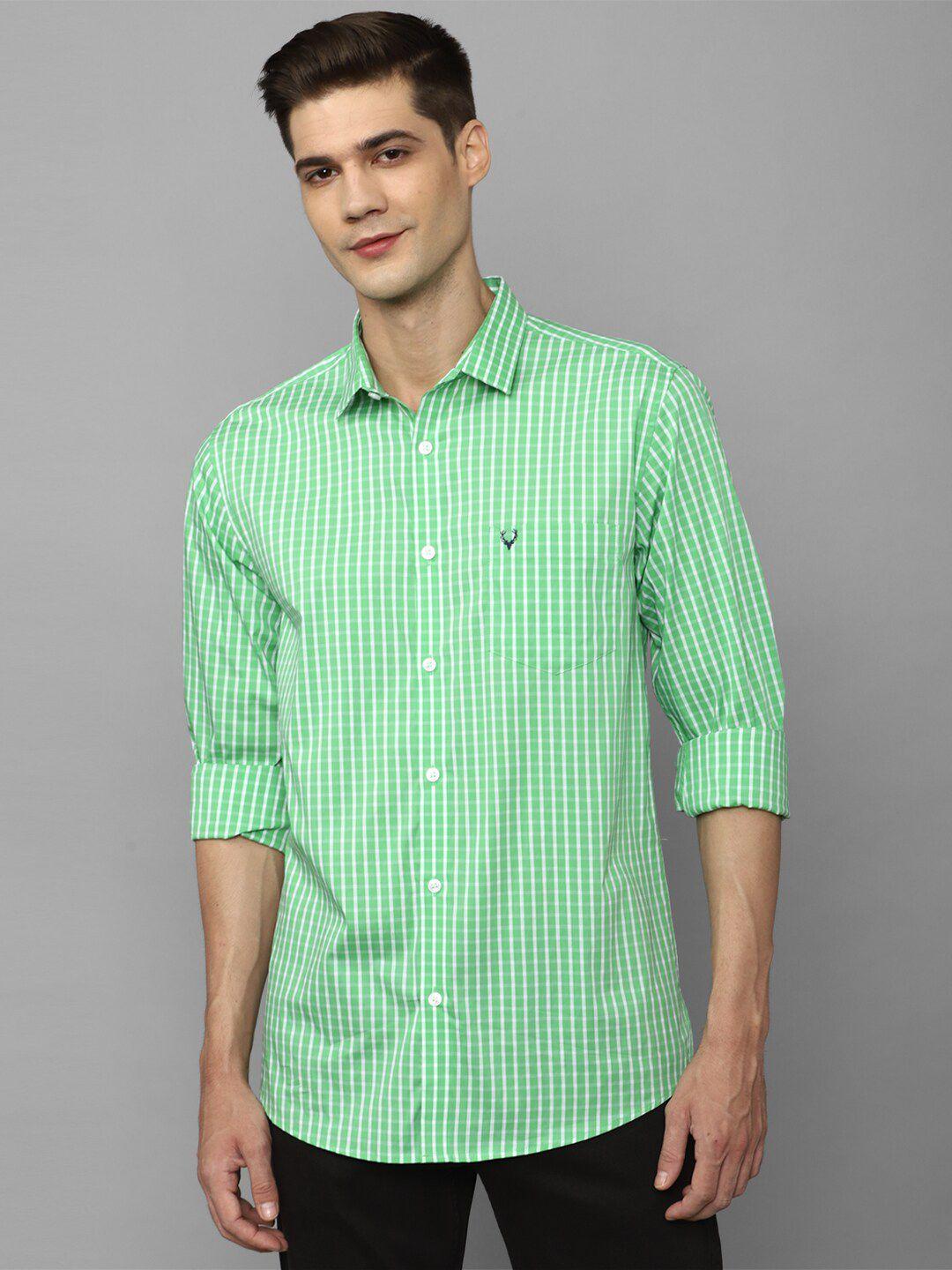 allen solly slim fit gingham checked casual shirt