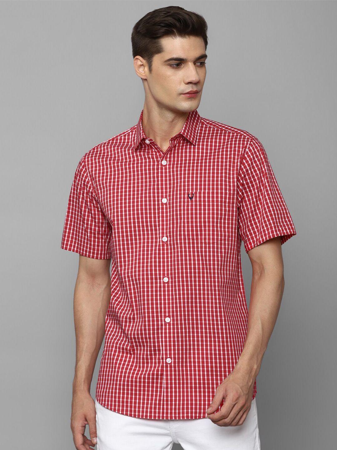 allen solly slim fit gingham checked casual shirt