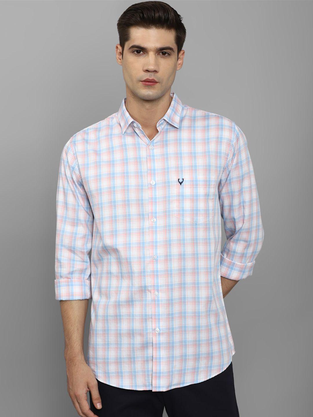 allen solly slim fit gingham checked casual shirt