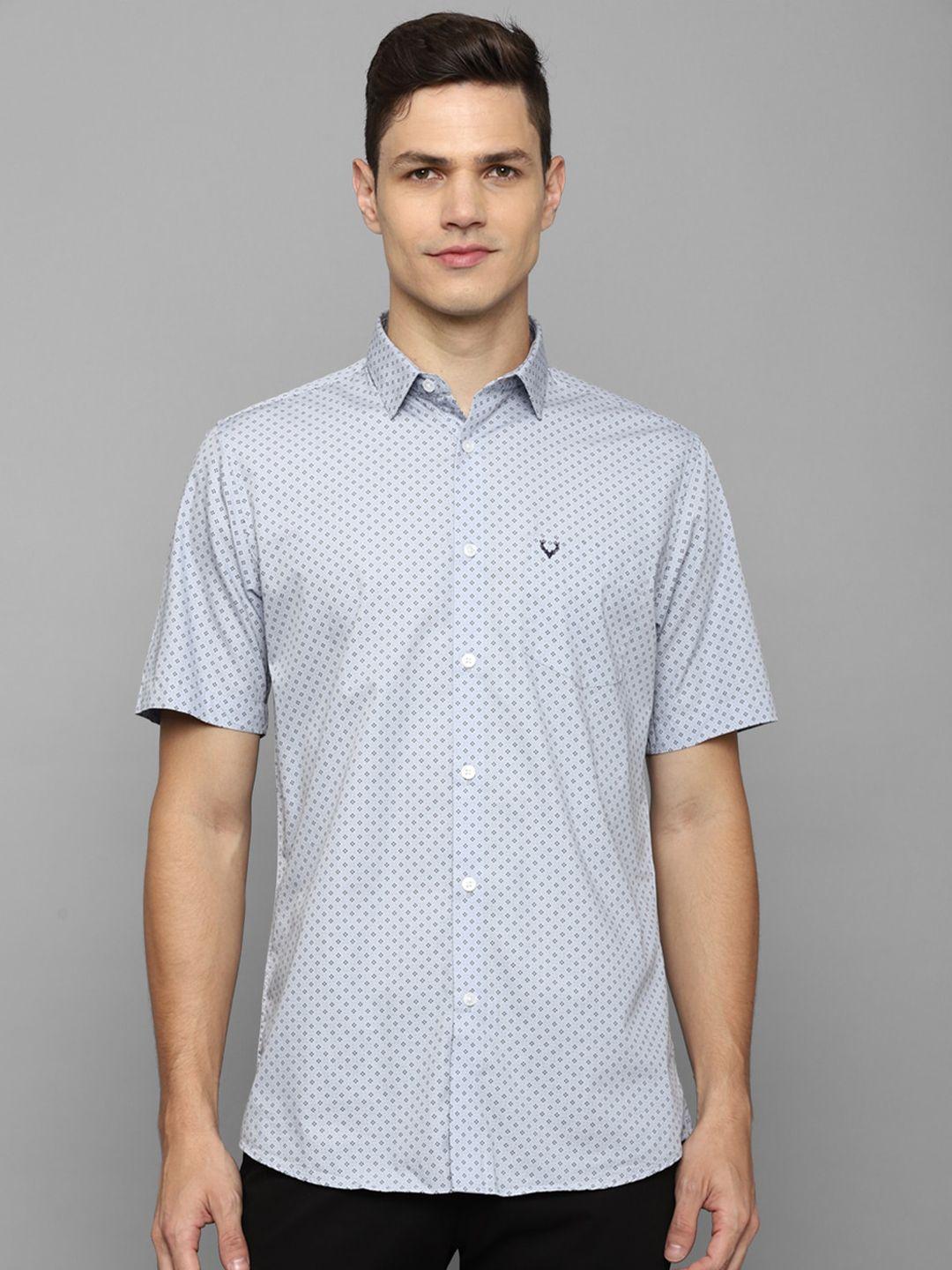 allen solly slim fit micro ditsy printed pure cotton casual shirt