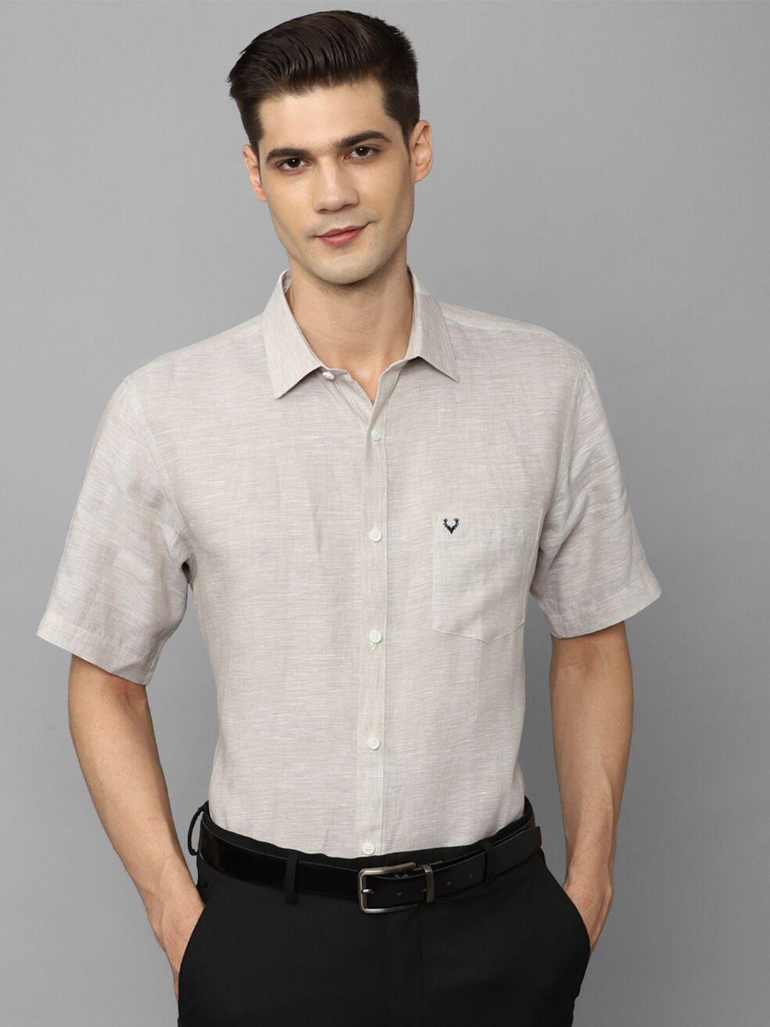 allen solly slim fit opaque formal linen shirt