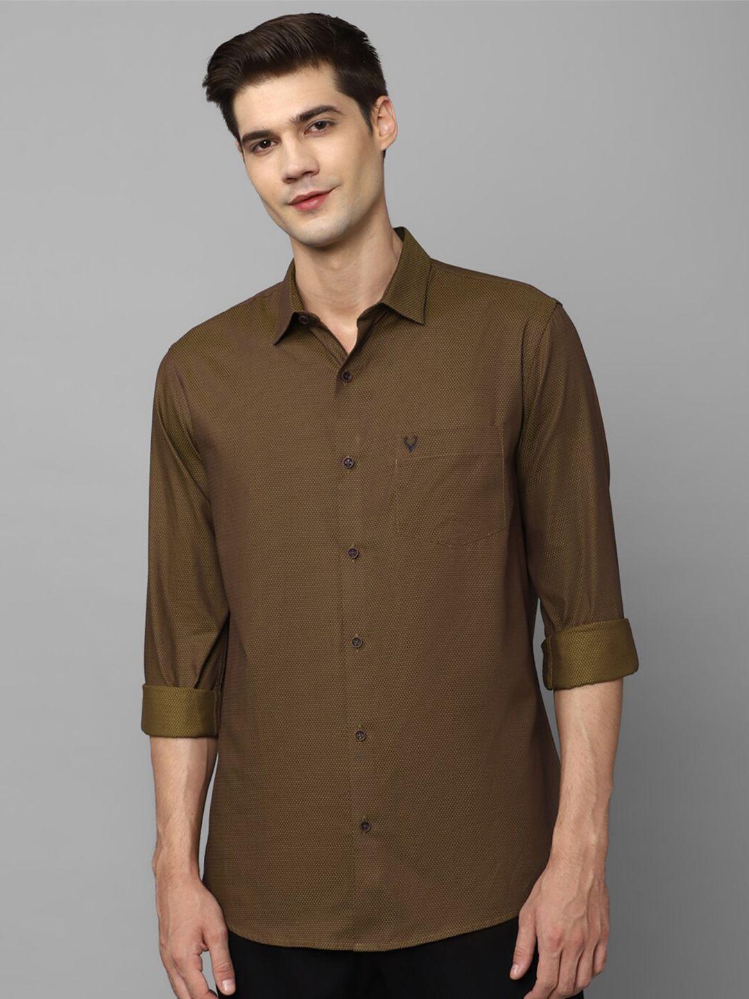 allen solly slim fit opaque pure cotton casual shirt