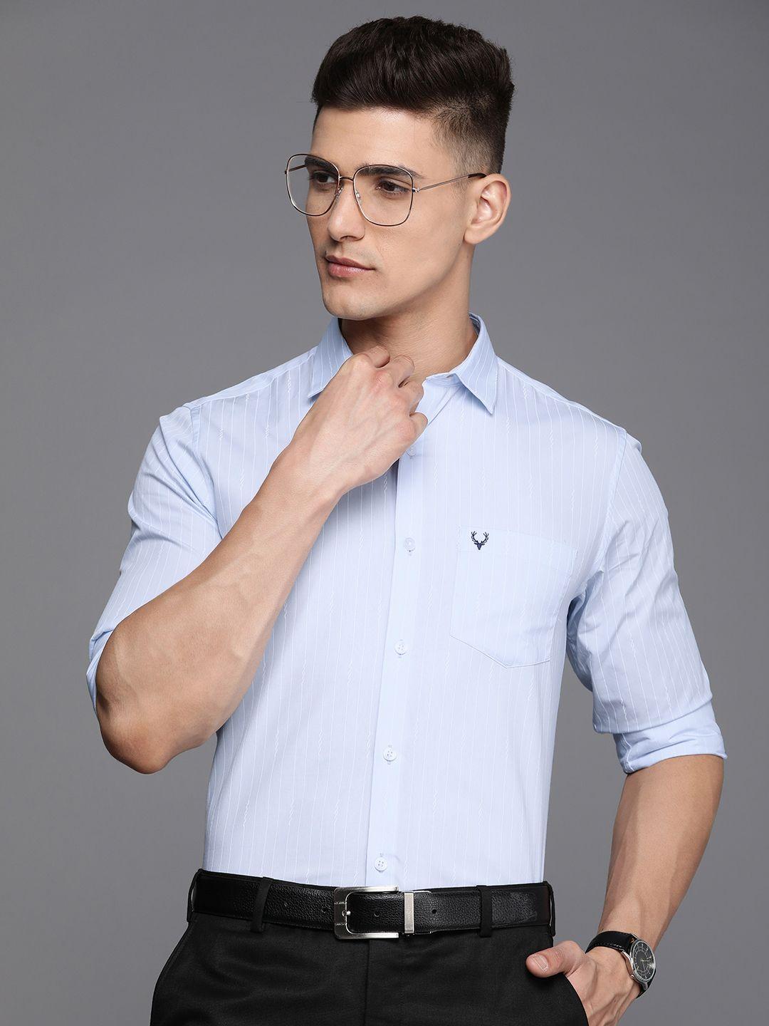 allen solly slim fit opaque striped casual shirt