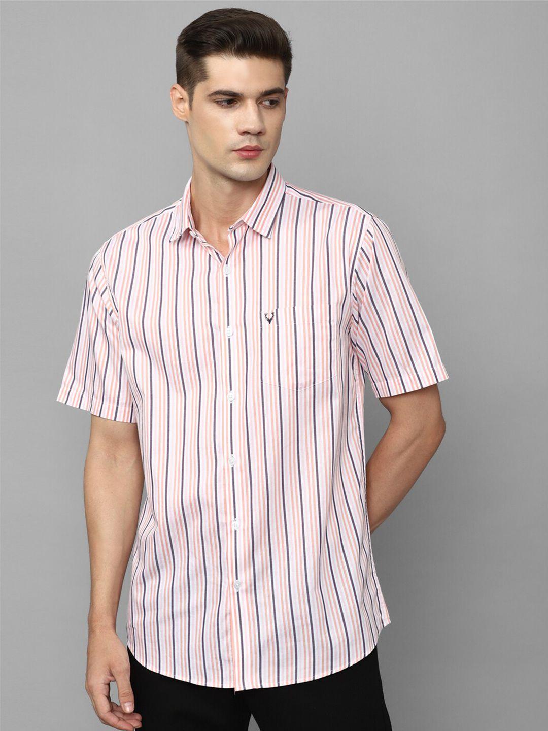 allen solly slim fit opaque striped pure cotton casual shirt