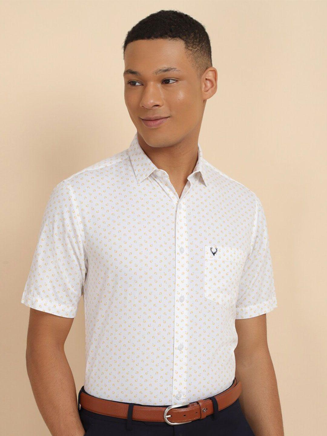 allen solly slim fit printed cotton formal shirt