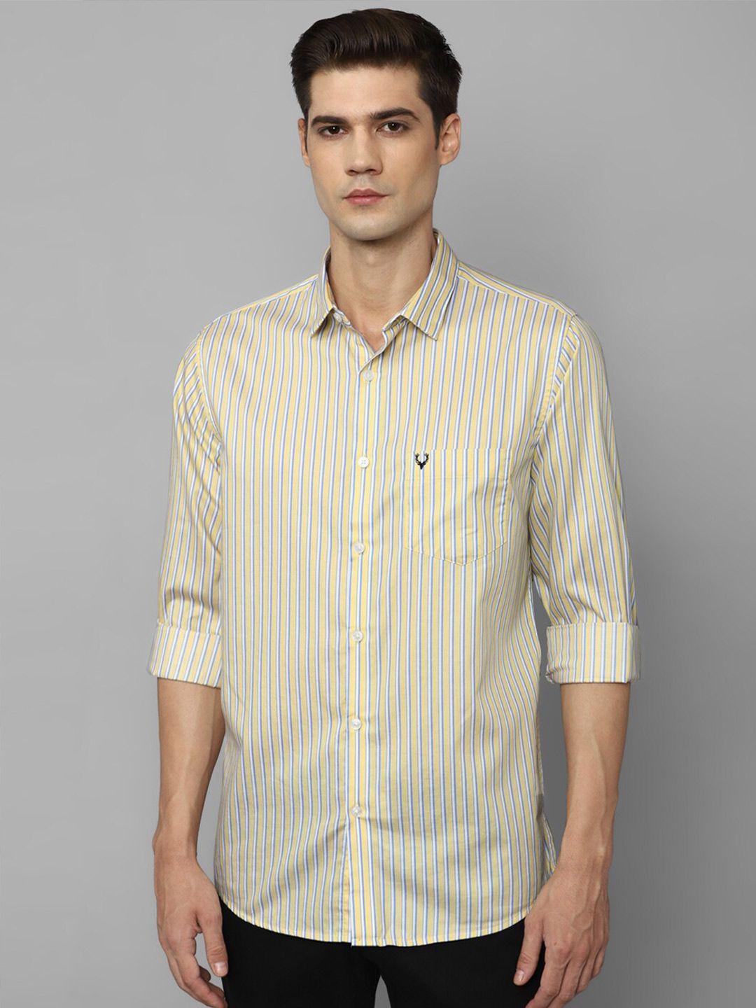 allen solly slim fit striped pure cotton casual shirt