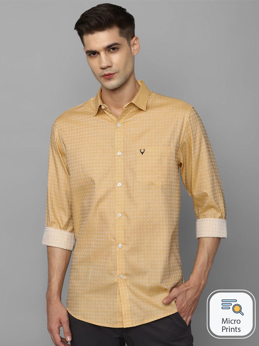 allen solly slim fit textured pure cotton casual shirt