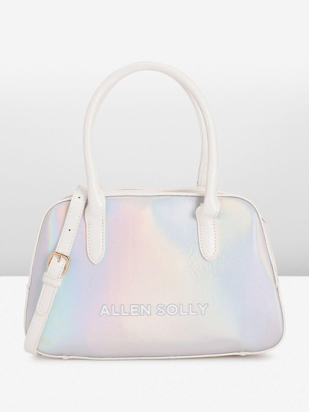 allen solly solid iridescent structured handheld bag