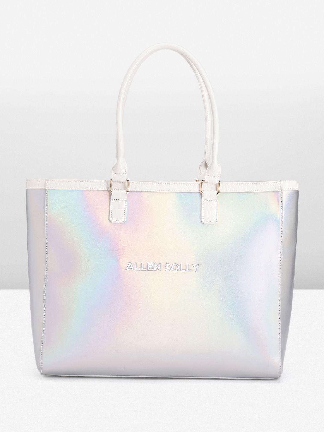 allen solly solid iridescent structured shoulder bag