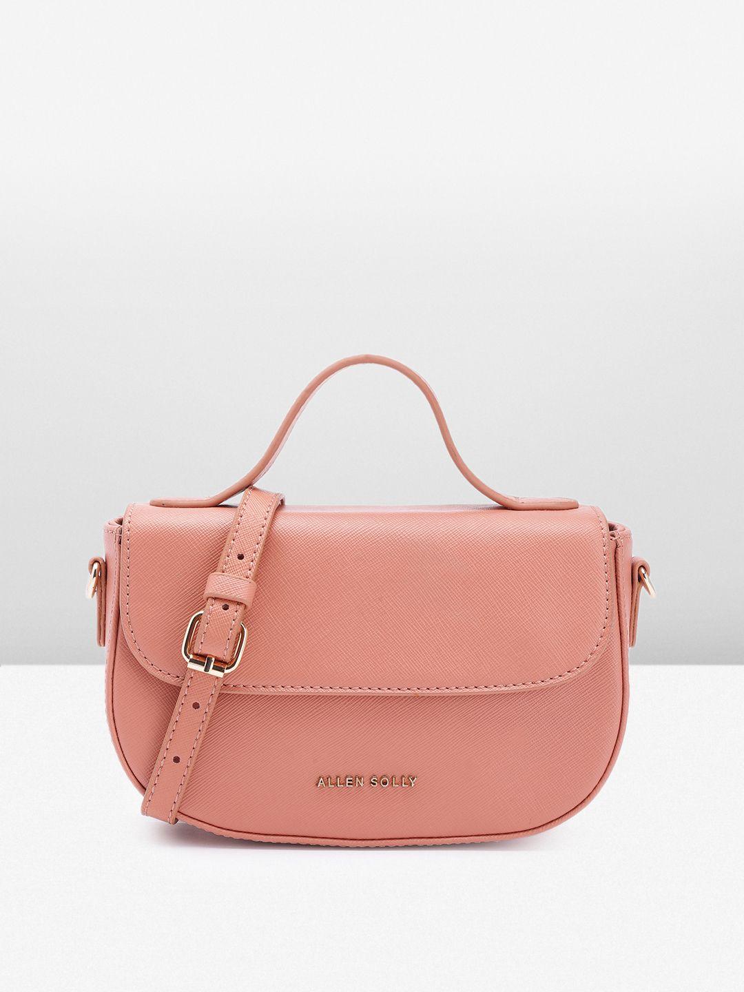 allen solly solid pu half moon satchel